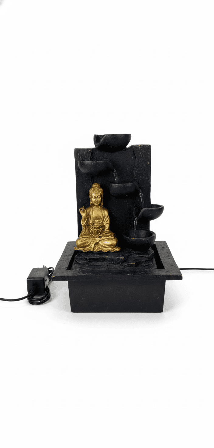 Buddha-vattenfontän – ren bakgrund